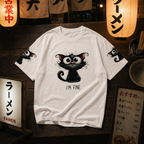 I'm Fine Cat Graphic Oversized T-Shirt